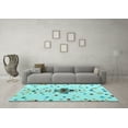 thumbnail image 3 of Ahgly Company Indoor Rectangle Abstract Light Blue Modern Area Rugs, 8' x 12', 3 of 4