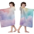 thumbnail image 4 of Soft Pastel Cloudscape Hooded Bath Towel，50"x30" for Ages 3 To 12 Kids, Quick Dry Lightweight Soft Microfiber Hood Beach Towel Cover Up for Kids, 4 of 7