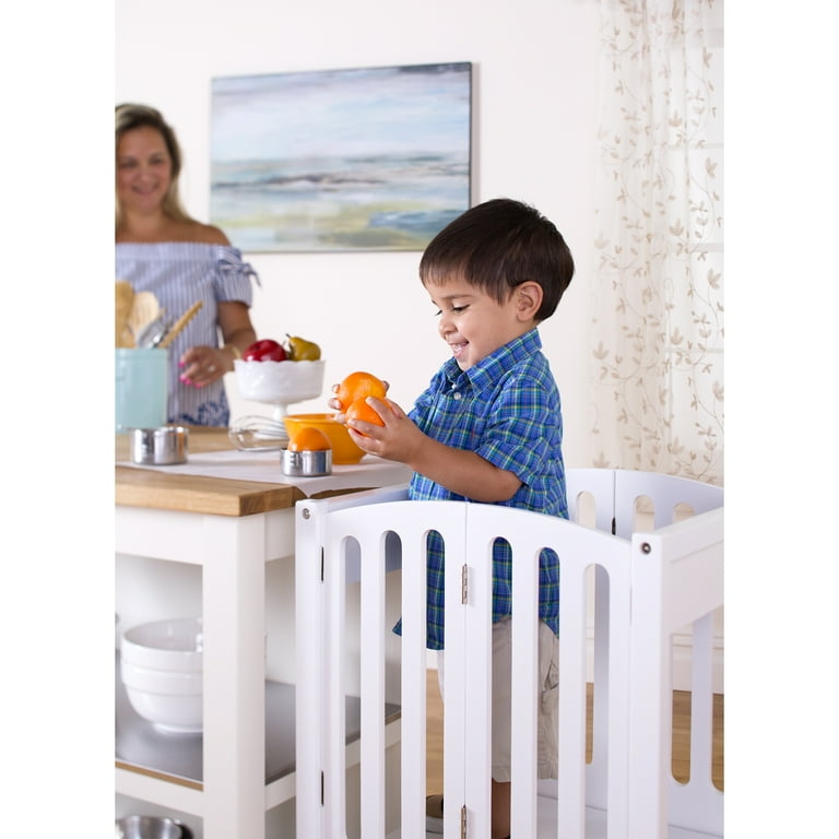 Guidecraft Contemporary Kitchen Helper Step Stool - White: Adjustable, Folding Montessori Toddler Tower - Safety Learning Furniture Guidecraft Contemporary Kitchen Helper Step Stool - White: Adjustable, Folding Montessori Toddler Tower - Safety Learning Furniture