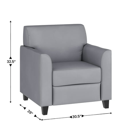Flash Furniture - Hercules Diplomat Series LeatherSoft Chair with Clean Line Stitched Frame - Gray