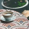 thumbnail image 3 of Ambesonne Boho Art Fitted Round Tablecloth, Minimalist Style Blossom, 45"- 56" Diameter, Blush Rust and Army Green, 3 of 5