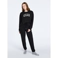 thumbnail image 4 of Joyspun Women's French Terry Knit Long Sleeve Lounge Sleep Top, Sizes XS-3X, 4 of 5