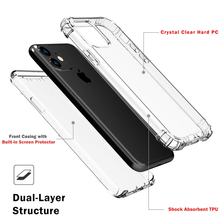 IDweel iPhone 8 Plus Case, iPhone 7 Plus Case with Screen  Protector(Tempered Glass),3 in 1 Shockproof Hybrid Heavy Duty Protection  Hard PC Cover Soft