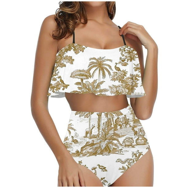Traje de Baño para las Mujeres Traje de Baño Dividido de Eslinga, Trajes de Baño de Torso Largo para las Mujeres
