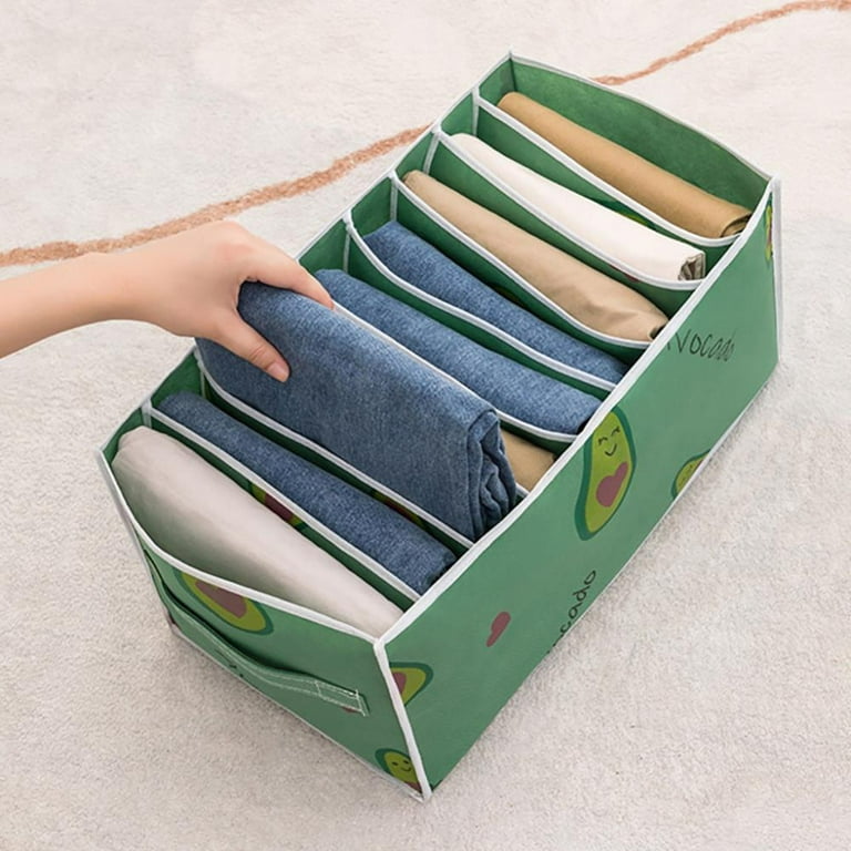 VEAREAR Storage Box Large Spacing Washable Thickened Organization Non-woven  Fabric Dividing Grid Pants Clothing Organizer Box for Dorm 