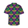 thumbnail image 3 of Kll Men'S Hawaiian Shirt Short Sleeve Button Down Beach Shirts-Mardi Gras Carnival3, 3 of 8