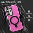 thumbnail image 4 of Cowithday for Samsung Galaxy S21 FE 5G Case with Magnetic Ring Stand, [Ring Holder] [Military Drop Protection] [Non-Slip Grip] Shockproof Soft Edge Phone Case Cover for Samsung S21 FE, Pink, 4 of 9