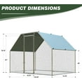 thumbnail image 5 of DreamCurship Large Metal Chicken Coop, Large Walk-In Poultry Cage, Outdoor Metal Chicken Runs Hen House with Waterproof and Anti-UV Cover, 5 of 6