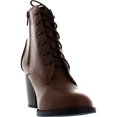 thumbnail image 3 of Soda Women Korman Cute Chunky Lace Up Leatherette Zipper Ankle Bootie, 3 of 4