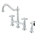 thumbnail image 1 of Kingston Brass Heritage 8" Center Kitchen Faucet With Side Sprayer, 1 of 2