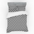 thumbnail image 2 of Ambesonne Abstract Bedding Set 3 Pcs, Concentric Squares Pattern, Twin XL, Charcoal Grey and White, 2 of 3