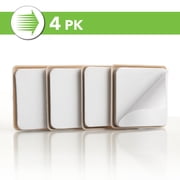 Super Sliders Self-Stick 2-1/2 Inch Square Furniture Sliders, Beige, 4 Pack