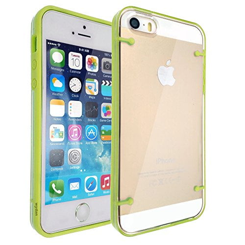 Apple iPhone 5 5S Case - Wydan Slim Bumper Clear Transparent Shock Absorbant Cover Green