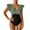 Green, variant on Women's One Piece Swimsuit Flounce Sleeves Twist Front Ruched Adjustable Straps Stretchy Quick-Dry Polyamide Spandex for Summer Beach Pool SPA Vacation Activities