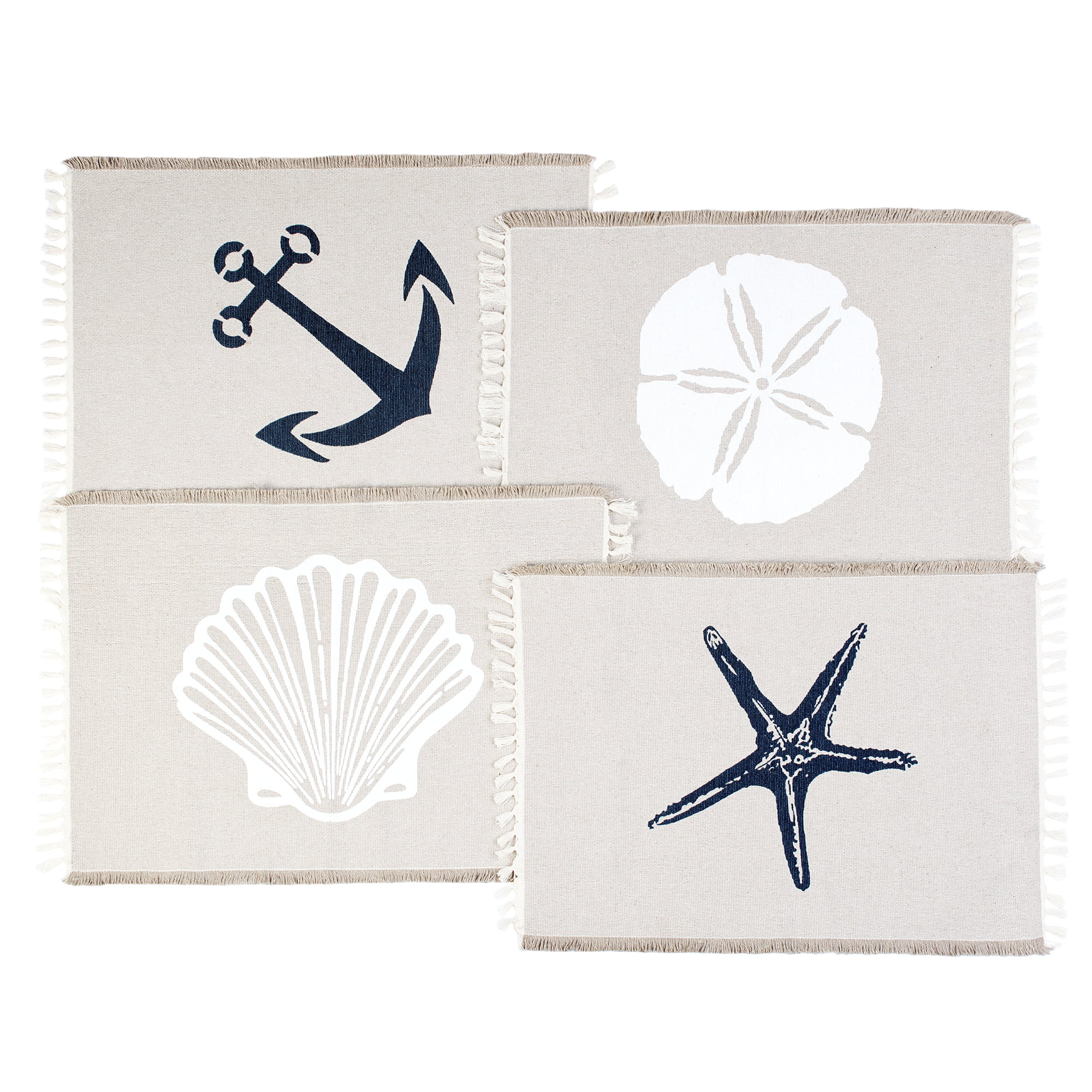 beach themed fabric placemats