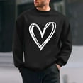 thumbnail image 2 of WREESH Valentine's Sweatshirt for Men Oversized Crewneck Sweatshirts Loose Casual Heart Graphic Pullover Tops Spring Outfits Black, 2 of 6