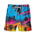 thumbnail image 5 of Men's Hawaii Printed Shorts Drawstring Elastic Waist Casual Loose Boardshorts Summer 2025 Fashion Beachwear Multicolor,M, 5 of 5