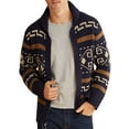 thumbnail image 1 of Innerwin Cardigan Zippé pour Hommes, Col à Revers, Ajusté, Bleu Marine 2TG, 1 of 6