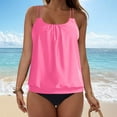 thumbnail image 5 of felwors Two Piece Tankini Swimsuits for Women Blouson Bathing Suits Modest Swimwear(Pink, XXL), 5 of 7
