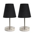 thumbnail image 1 of Simple Designs Sand Nickel Mini Basic Table Lamp with Fabric Shade 2 Pack Set, 1 of 4