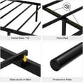 thumbnail image 5 of Twin Bed Frame Platform with Headboard and Footboard, Metal Bed with Storage Space, Mattress Foundation, No Box Spring Needed, Easy Assembly, Black (Twin), 5 of 9