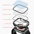 thumbnail image 2 of Rugged Case for Apple Watch 44mm Case Screen Protector, Shockproof Protective Case Bumper 9H Tempered Glass Screen Protector Cover for iWatch Series 6/5/4/SE ,1 Gold +1 Clear, 2 of 9