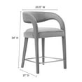 thumbnail image 4 of Modway Pinnacle Performance Velvet Counter Stool Set of Two in Gray Silver, 4 of 10