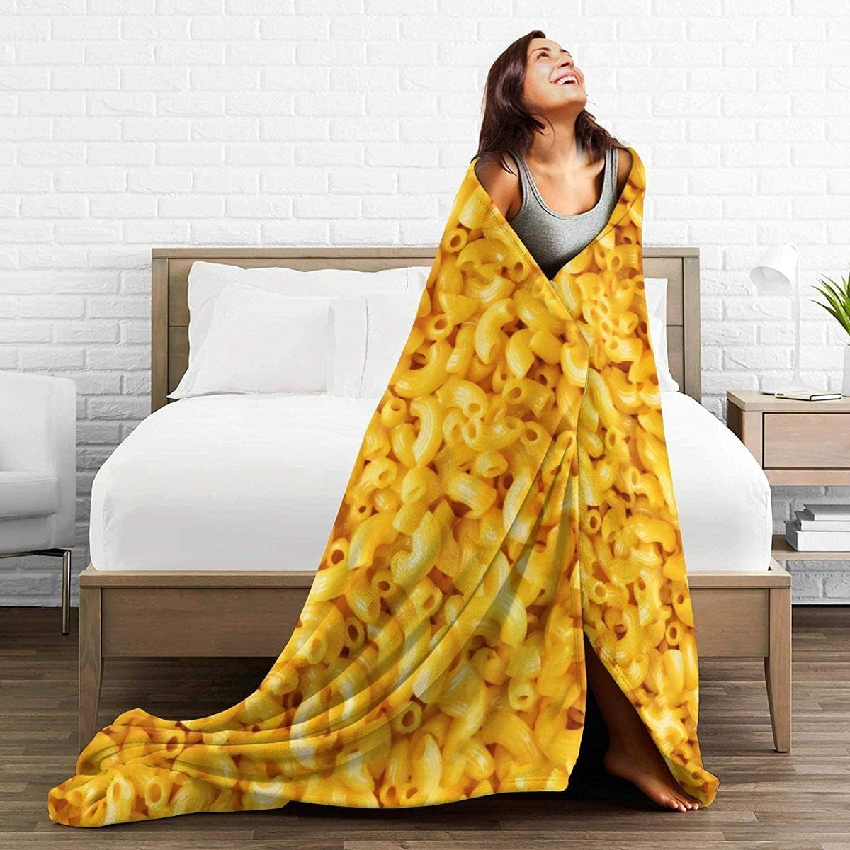 Macaroni and Cheese Blanket,Fleece Throw Blanket Super Soft Warm Therma Plush Bed Couch Living Room