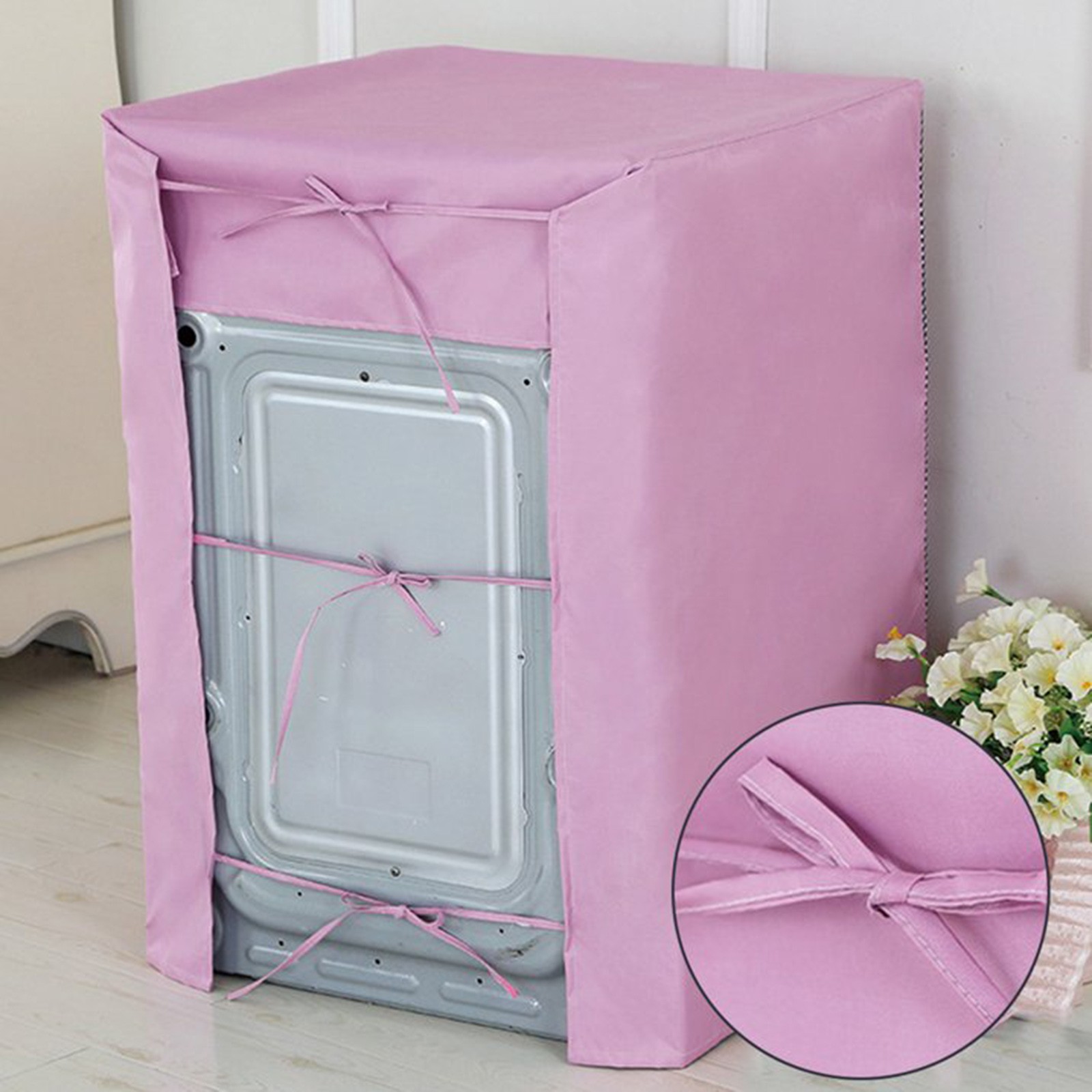 SLUOHZXI 1Pack Washer and Dryer Covers, Portable Washer Cover with Zipper Design Dustproof Waterproof Laundry Covers for Washer and Dryer, Washing Machine Cover Fit for Most Top Load Machine(Pink)