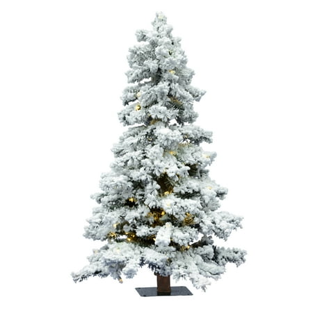Vickerman 7 Flocked Spruce Artificial Christmas Tree Warm White LED Lights