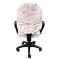 thumbnail image 3 of Love Office Chair Slipcover, Hand Drawn Style Romantic Kissing Birds Eros Flower Dragonfly Cat, Protective Stretch Decorative Fabric Cover, Standard Size, Pale Coral Pink Brown, by Ambesonne, 3 of 5