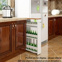 4 Tier White Slim Storage Cart with Handle