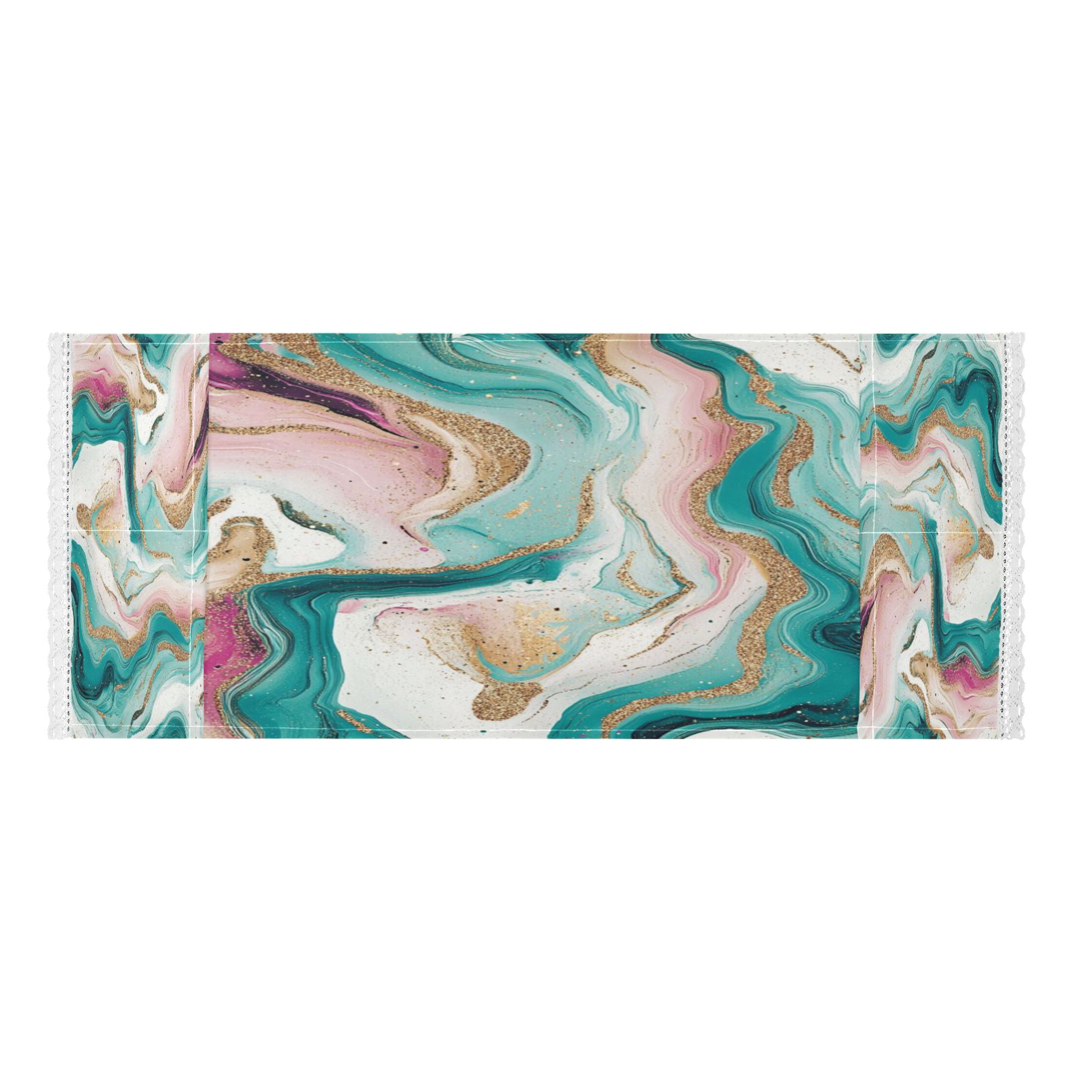 Dustproof Washing Machine Cloth Washer and Dryer Top Covers, Fridge Dust Cover, With Storage Bags Teal Swirling Marble Pattern