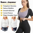 thumbnail image 6 of Sauna Suit for Women Waist Trainer Sweat Suits Workout Jumpsuit Slimming Full Body Shaper Zip Up with Sleeve Shorts S-3XL, 6 of 8