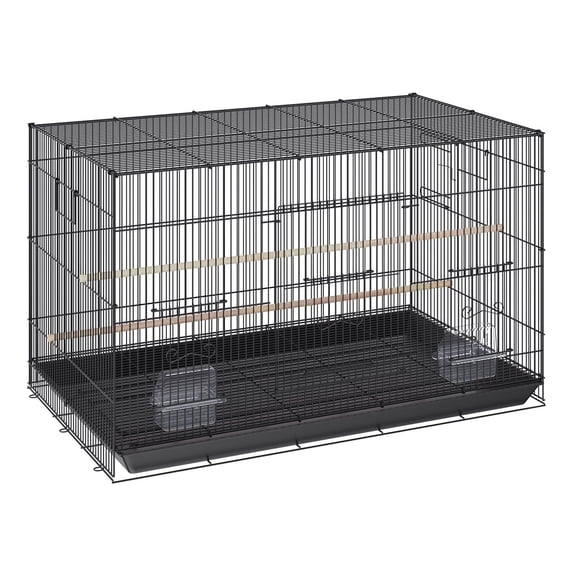 30 Inch Metal Bird Cage with Rolling Stand and Tray for Parakeets Cockatiels Budgies Lovebirds Canaries Small Parrots