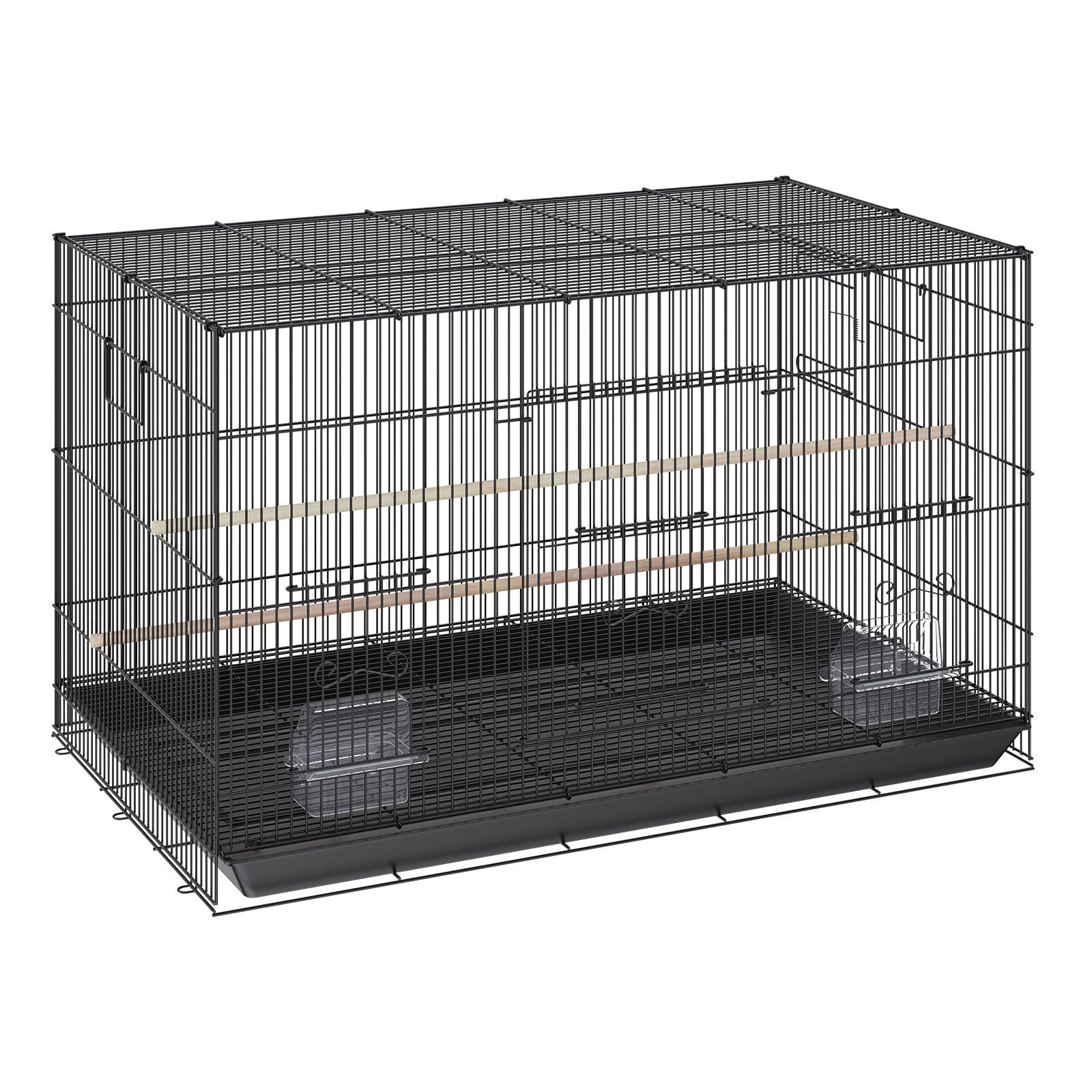 30 Inch Metal Bird Cage with Rolling Stand and Tray for Parakeets Cockatiels Budgies Lovebirds Canaries