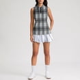 thumbnail image 5 of Sleeveless Golf Shirts for Women Tank Top Collared Zip, Athletic Quick Dry Polo Shirt for Golf and Tennis Dark Gray M, 5 of 6