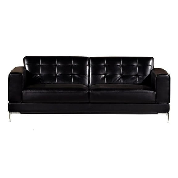 EK003 Black Color With Italian Leather Sofa