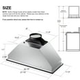 thumbnail image 4 of 36 In. 900 CFM Insert Range Hood In Black Stainless Steel With Dishwasher Filter and LED Lights, 4 of 9