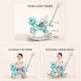thumbnail image 4 of Blue Rocking Horse for Toddlers 1-3 Years 4 in 1 Design Kids Ride on Toy Balance Bike Push Cart with Detachable Balance Board Fun Birthday Gift, 4 of 8