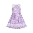 thumbnail image 1 of Robe Fille Vintage Violette Col Rond Sans Manches Coton Dentelle 14 Ans, 1 of 6