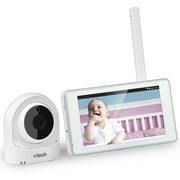 Angle View: VTech VM981 Wireless WiFi Video Baby Monitor with Remote Access App, 5-inch Touch Screen, Remote Access 10x Digital Zoom, Motion Alerts and Support for up to 10 Cameras