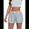 thumbnail image 2 of Pantalones Cortos de Pijama A Cuadros Y2K para Mujer, Bóxers Elásticos, Ropa de Calle Estampado Gris Oscuro L, 2 of 8