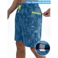 thumbnail image 5 of APTRO Mens Swim Trunks 9'' With Pockets Quick Dry Swim Shorts Board Shorts Bathing Suit Swimsuit Summer Beach Shorts Geometric Pattern Dark Blue L, 5 of 6