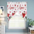thumbnail image 6 of White Love Kitchen Window Curtains, Swag Curtains Valance for Bedroom Living Room Bathroom, Hppy Valentine's Day Geometric Leaves Rod Pocket Window Treatment Curtain Block Drapes 2 Panels 36"x45", 6 of 9