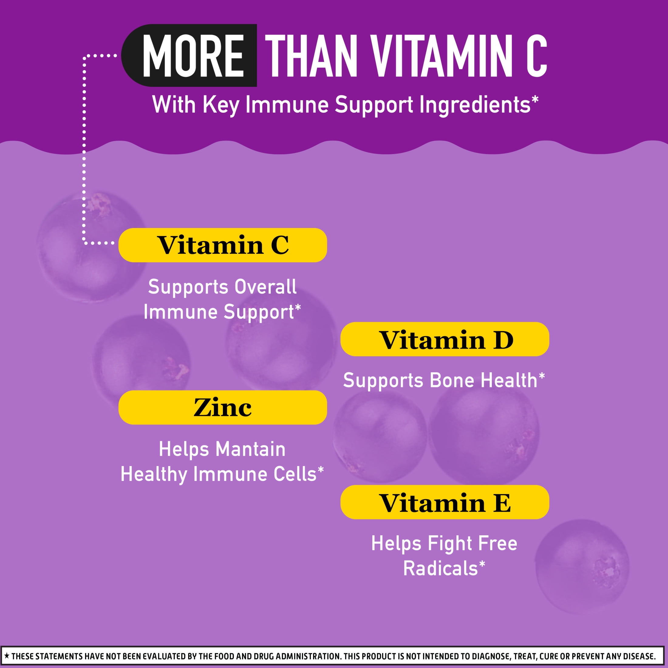 Airborne Vitamin C & Zinc Immune Support Gummies, Multivitamin Supplement, Elderberry Flavor, 36 ct