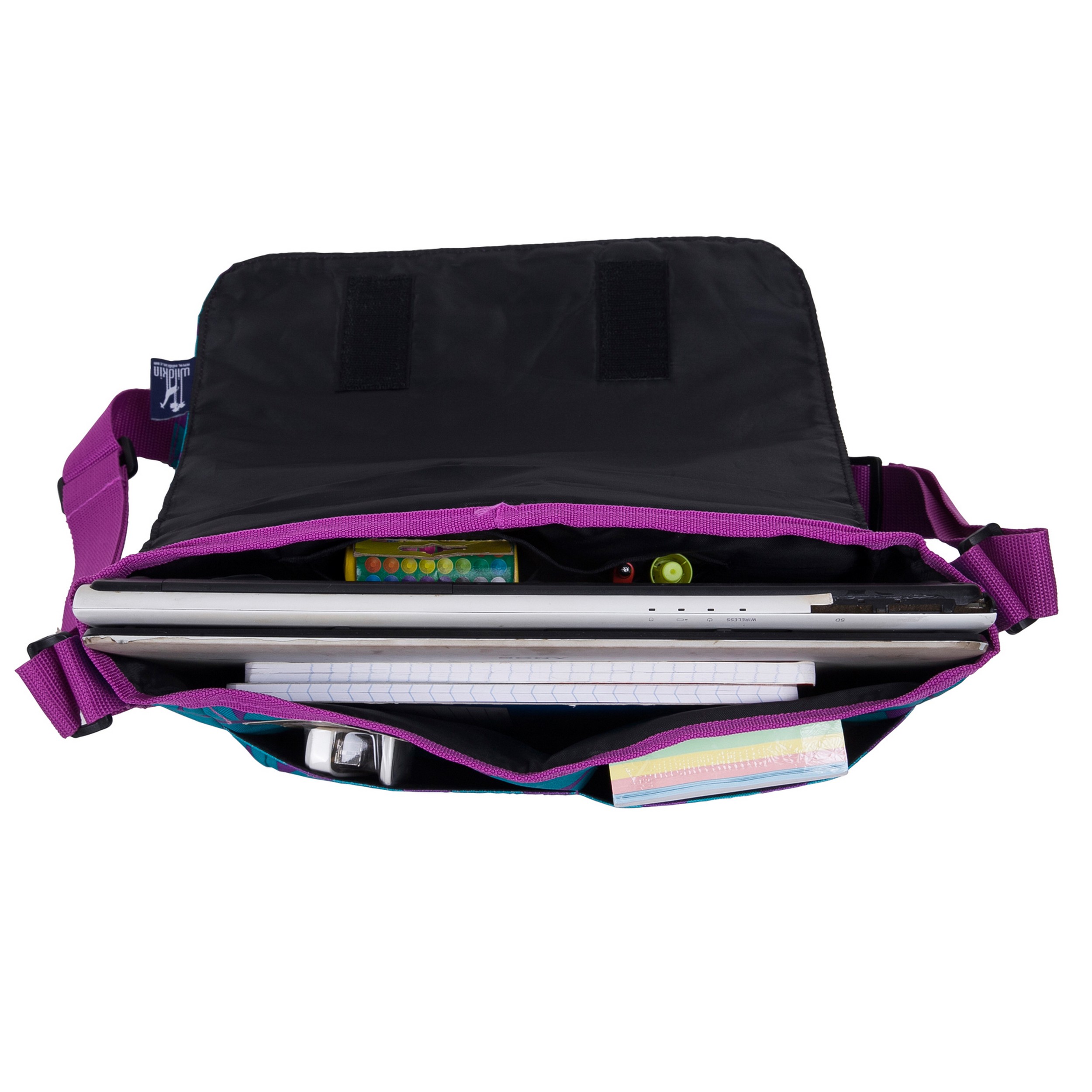 Wildkin Kids Messenger Bag for Girls, Perfect for School or Travel, 13 Inch (Big Dot Aqua) - image 3 of 7