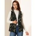 thumbnail image 2 of INSPIRE CHIC Women's Camo Drawstring Waist Hooded Jacket Cargo Vest Dark Green XS, 2 of 6