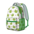 thumbnail image 2 of Forest Pattern Waterproof Backpack for Teens - Durable Lightweight Bookbag with Cartoon Frog Design, Breathable Mesh & Spinal Support, 2 of 5