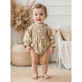 thumbnail image 5 of BemeyourBBs Baby Girls Smocked Romper Long Sleeve Bubble Jumpsuit with Headband, 5 of 8